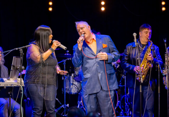 Terry Wollman, Castella & Britt Prentice perform "On the Road to Your Heart at Sheryl Aronson's 70th Birthday Party.