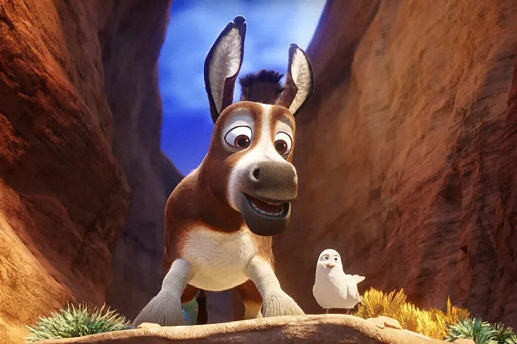 Bo the Donkey and his Dove sidekick in the Film The Star (2017) - Sony Pictures Animation